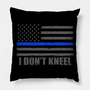 I Don't Kneel Police Officer Flag Pillow