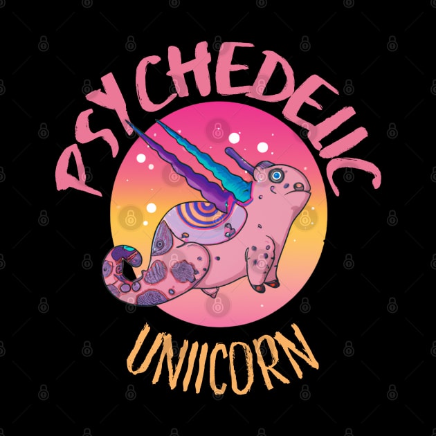 Cute Crazy Psycedelic Unicorn Artwork by maxdax
