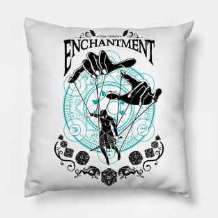 Enchantment - D&D Magic School Series: Black Text Pillow