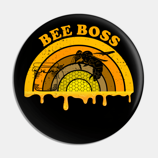 Vintage Bee Boss Honeypot Beekeeper, King of The Hive Pin by BurunduXX-Factory