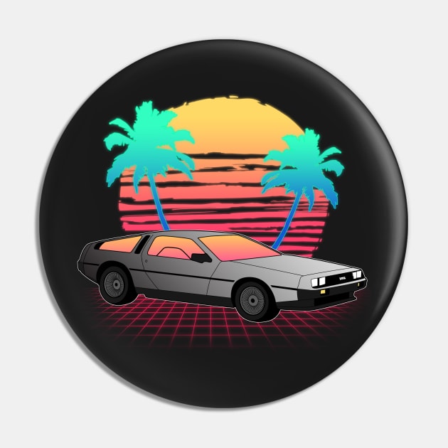 Neon Sunset Logo Pin by DylanBlairIllustration