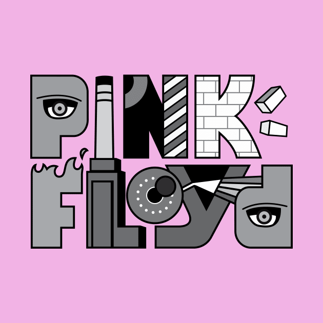 Pink Floyd Albums Logo B&W by EVANARTT