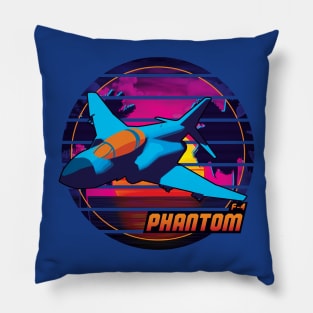 Neon Retro F-4 Phantom Pillow