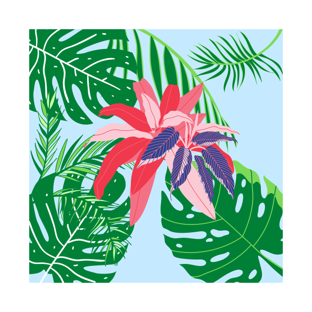 Tropical Leaves and FLowers by Moshi Moshi Designs