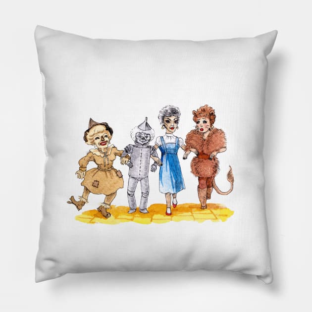 Follow the Golden Brick Road Pillow by endrene