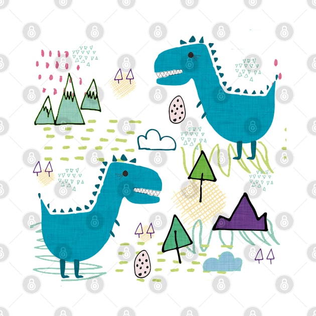 Cool T-rex Fun party teal by bruxamagica