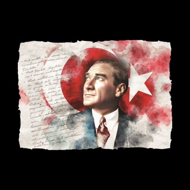 Ataturk Turkish Flag by Tuwegl