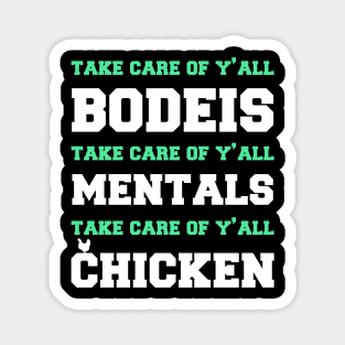 Take Care of Y'all Chicken Beast Football Seattle Fan Magnet