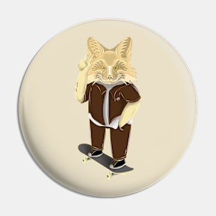 skateboarder fox Pin