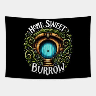 Home Sweet Burrow - Blue Halfling Home - Fantasy Tapestry