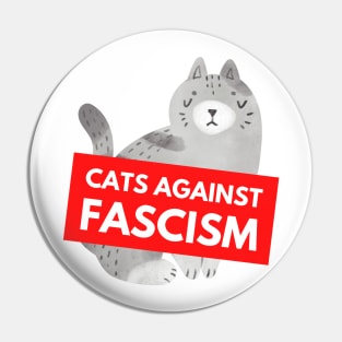 Cats Against Fascism (White) Pin