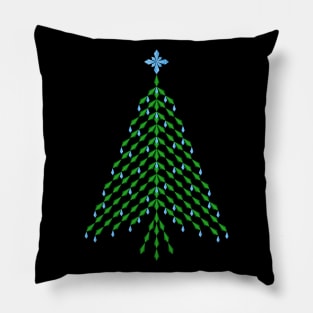 Elegant  blue and green crystal Christmas Tree design Pillow