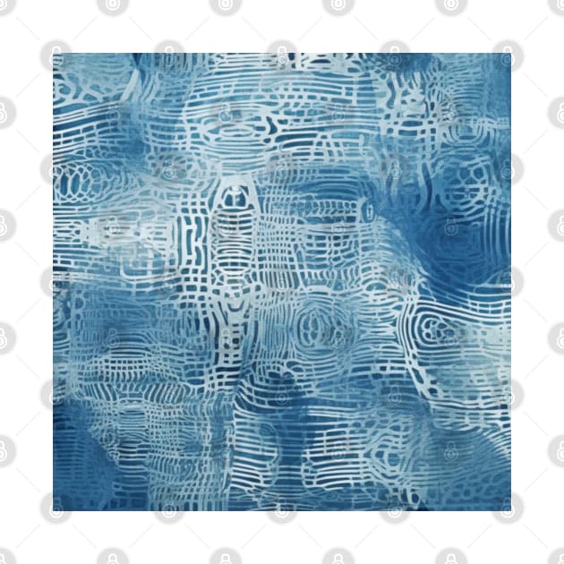 Boho Indigo Blue Organic Pattern by Trippycollage