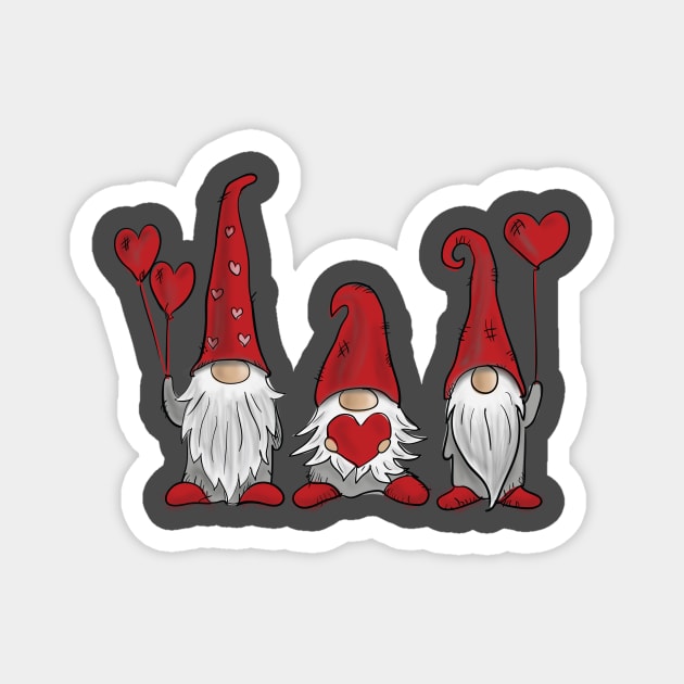 Cute Gnomes Valentines Gift Magnet by Mstudio