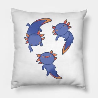 Cute blue axolotls Pillow