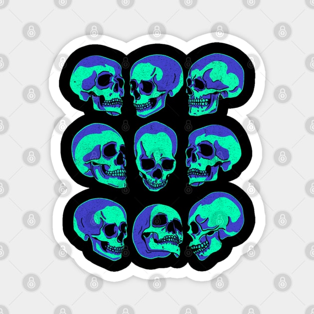 Neon Skull collection Magnet by FanFreak