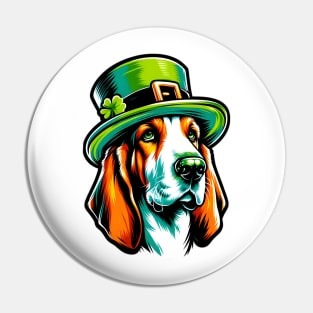 Basset Fauve de Bretagne Celebrates Saint Patrick's Day Pin