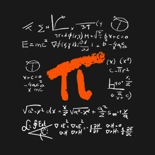 Funny Pi Day Math Equation Blackboard Mens Science Teacher T-Shirt