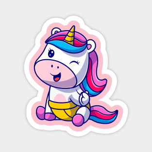 Cute Baby Unicorn Cartoon Magnet