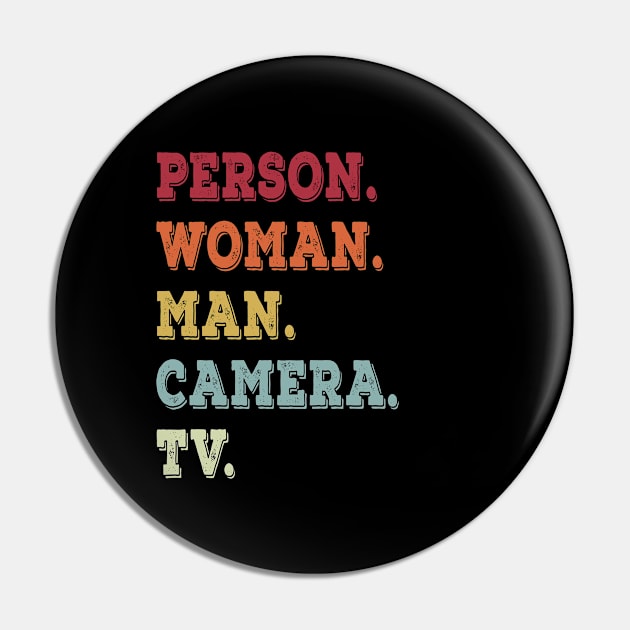 Vintage Person Woman Man Camera Tv Pin by Az_store 