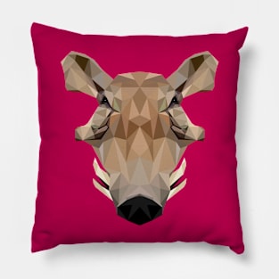 Warthog Low Poly Art Pillow