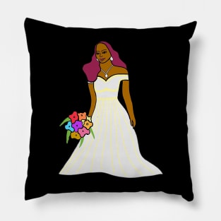 Empowered Woman with her Nice Wedding Dress ! Pillow