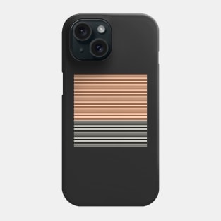 Burnt Orange and Black Colorblock Thin Stripes Phone Case