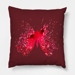 Red watercolor butterfly Pillow