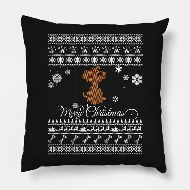 Merry Christmas DOG Pillow by irenaalison