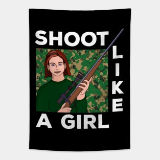 Shoot Like a Girl Tapestry