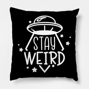 Stay Weird - UFO (White) Pillow