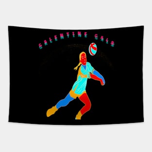 Galentine gal playing Volleyball Tapestry