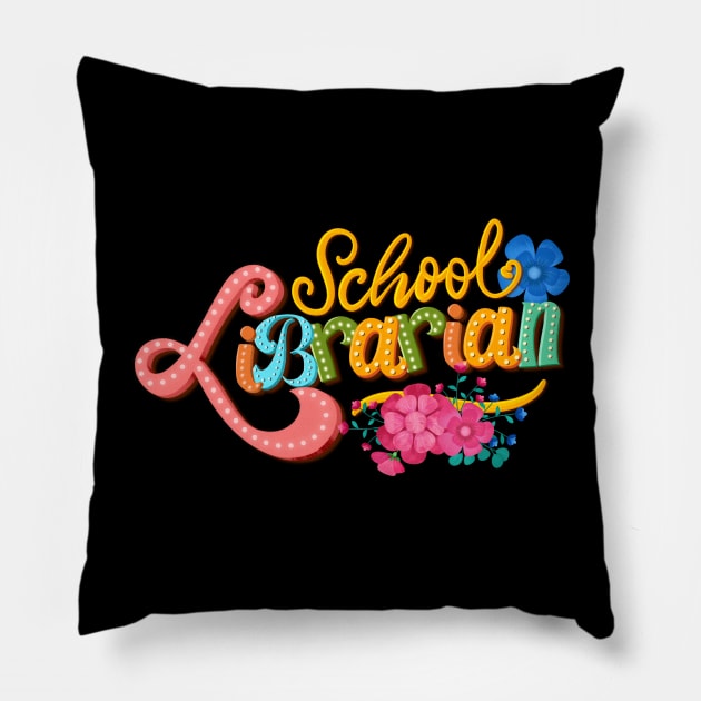 School librarian floral design Pillow by PrintAmor