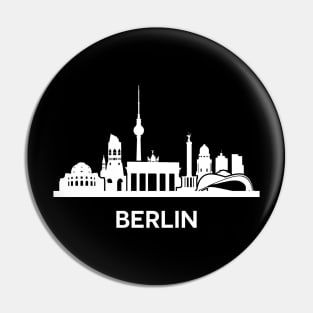 Berlin City Skyline, white Pin