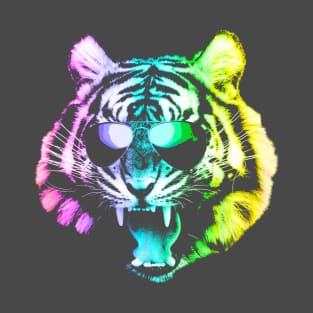 Big Rainbow Tiger with Glasses T-Shirt