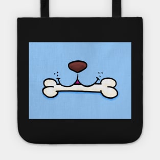 Dog Mouth With Bone Face Mask (Cyan) Tote