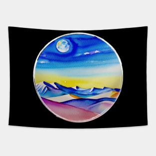 watercolor mountains vintage aesthetic Tapestry