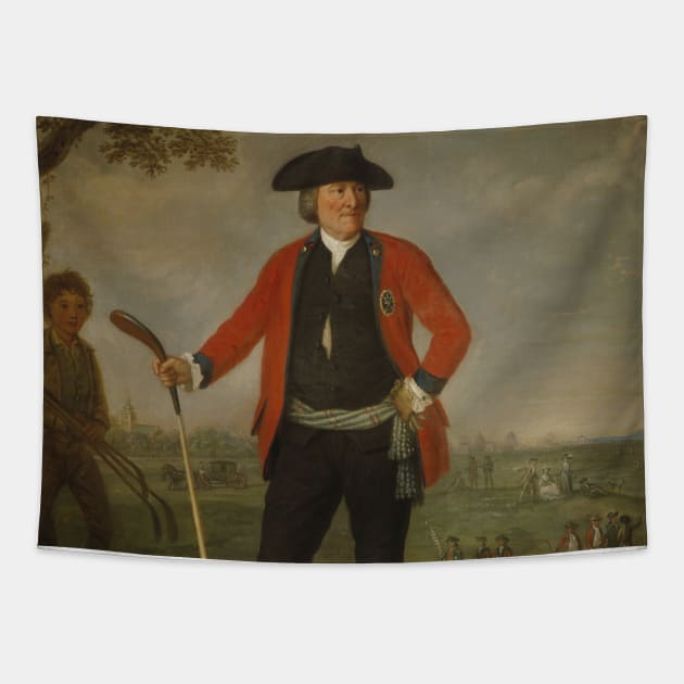 William Inglis, c 1712 - 1792. Surgeon and Captain of the Honourable Company of Edinburgh Golfers by David Allan Tapestry by Classic Art Stall