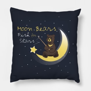 Moon Bears Fish for Stars Pillow