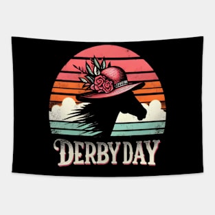 Cute Horse 150th Derby Day 2024 Horse racing Fascinator Tapestry