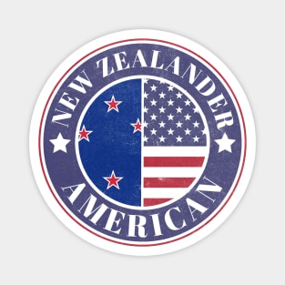 Proud New Zealander-American Badge - New Zealand Flag Magnet