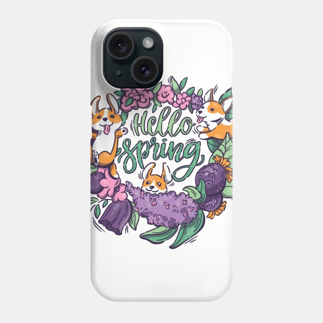 Hello Spring! (dogs) Phone Case by Guyshulia