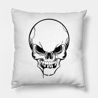 skull , dead , death , bones , skeleton , engraving , woodcut ,macabre , floral , graveyard,horror , linocut ,  skulls Pillow