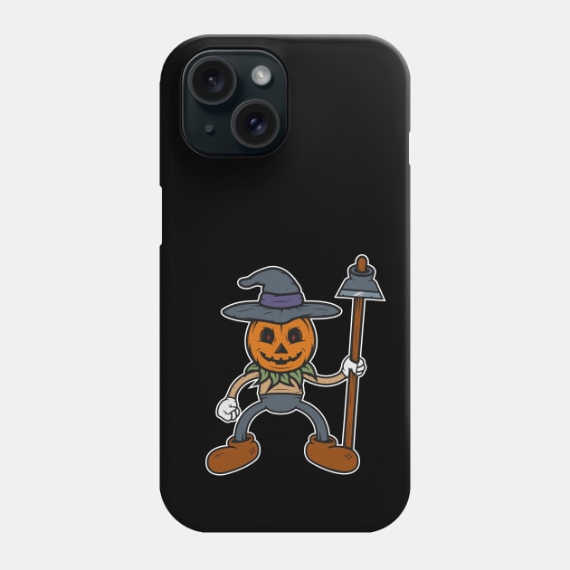 Retro 1930s Halloween Scarecrow Cartoon Phone Case by UnluckyDevil