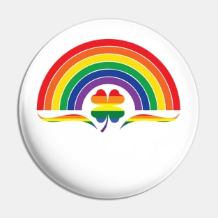 LGBTQ Clover Rainbow St. Patrick's Day Design for LGBTQ Parade on St. Patrick's Day Pin