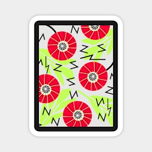 Red round flowers Magnet