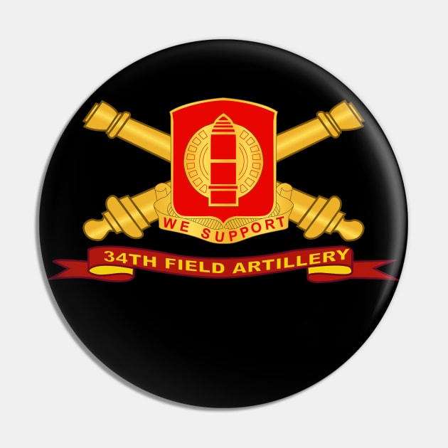 34th Field Artillery w Br - Ribbon Pin by twix123844