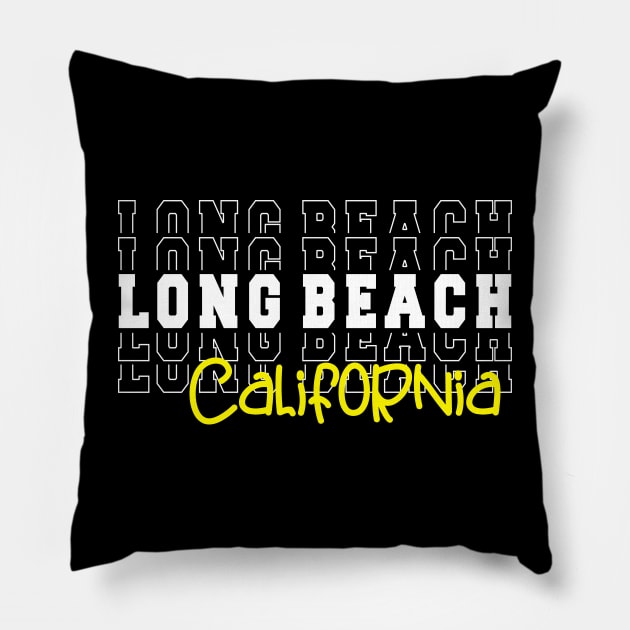 Long Beach city California Long Beach CA Pillow by TeeLogic