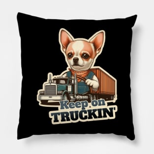 Truck driver Chihuahua Pillow