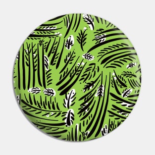 Organic Hand Drawn Foliage Light Green Pin